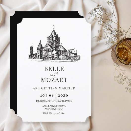 Vintage Alte Kirchenhochzeit Einladung