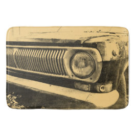 Vintage alte klassische Auto-Scheinwerfer Badematte