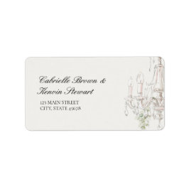 vintage alte Kronleuchter-chic Hochzeitsadresse Adressaufkleber