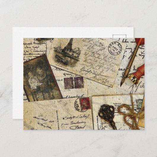 Vintage alte Mail-Erinnerungen Postkarte (Vorne/Hinten)