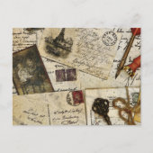 Vintage alte Mail-Erinnerungen Postkarte (Vorderseite)