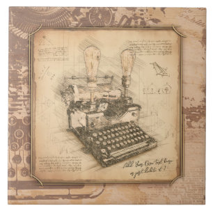 Vintage alte Mode Art. Autor / Schriftsteller Gesc Fliese