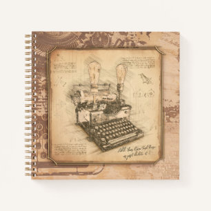 Vintage alte Mode Art. Autor / Schriftsteller Gesc Notizblock