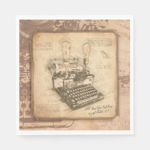 Vintage alte Mode Art. Autor / Schriftsteller Gesc Serviette