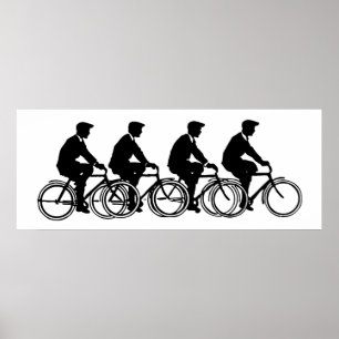 Vintage alte Mode Fahrradfahrer fahren Poster