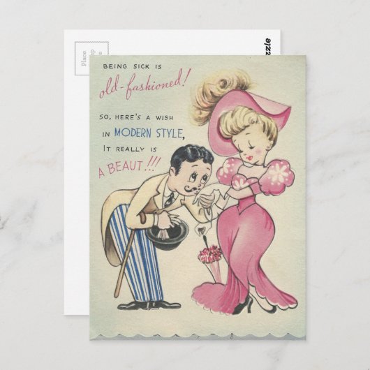 Vintage alte Mode wird gut Postkarte (Vorne/Hinten)