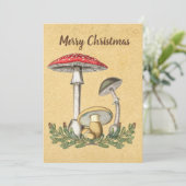 Vintage alte Pilze Pilzbraun Weihnachten (Stehend Vorderseite)