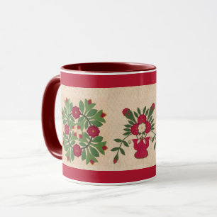 Vintage alte Quiltquadrate Quilter Tasse