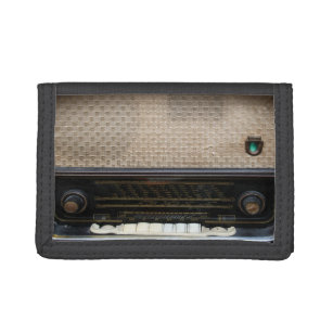 Vintage alte Radiowerbung Trifold Geldbörse