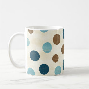 Vintage alte Retro blau braun gepunktet Kaffeetasse