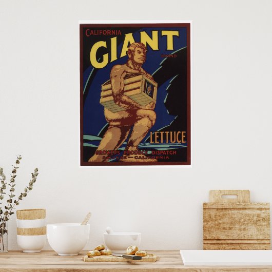 Vintage alte Riesenlettersäfte kratzen Labels Poster (Küche)