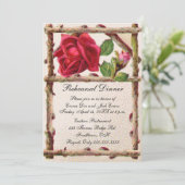 Vintage alte Rose rustikal Viktorianisch Antique Einladung (Stehend Vorderseite)