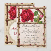 Vintage alte Rose rustikal Viktorianisch Antique Einladung (Vorne/Hinten)