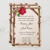 Vintage alte Rose rustikal Viktorianisch Antique Einladung (Vorne/Hinten)