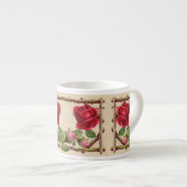 Vintage alte Rose rustikal Viktorianisch Antique Espressotasse (Vorderseite Rechts)