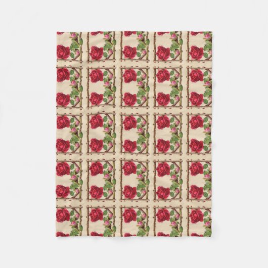 Vintage alte Rose rustikal Viktorianisch Antique Fleecedecke (Vorderseite)