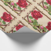 Vintage alte Rose rustikal Viktorianisch Antique Geschenkpapier (Ecke)
