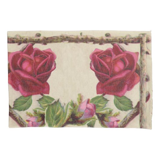 Vintage alte Rose rustikal Viktorianisch Antique Kissenbezug (Vorderseite)
