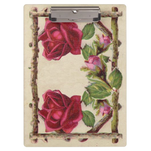 Vintage alte Rose rustikal Viktorianisch Antique Klemmbrett (Vorderseite)