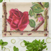 Vintage alte Rose rustikal Viktorianisch Antique Küchentuch (Gefaltet)