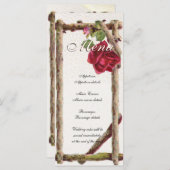 Vintage alte Rose rustikal Viktorianisch Antique Menükarte (Vorne/Hinten)