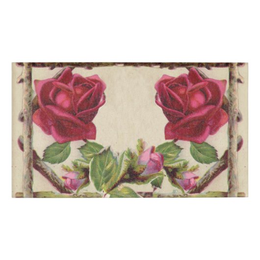 Vintage alte Rose rustikal Viktorianisch Antique Namenschild (Vorderseite)