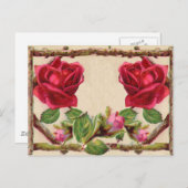 Vintage alte Rose rustikal Viktorianisch Antique Postkarte (Vorne/Hinten)