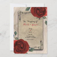 Vintage alte Rote Rosen Hochzeitsfeier