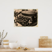 Vintage alte Schreibmaschine Poster (Küche)