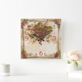 Vintage alte Traube Quadratische Wanduhr (Zuhause)