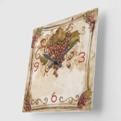 Vintage alte Traube Quadratische Wanduhr (Winkel)