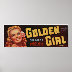 Vintage alte Trauben Fruchtkäfige Etiketten Poster