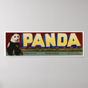 Vintage alte Trauben Panda Fruchtkäfige Etiketten Poster