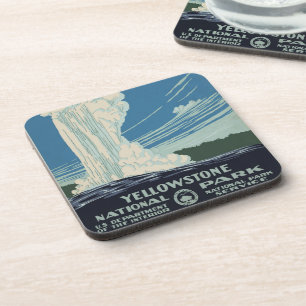 Vintage Alte Treue im Yellowstone Nationalpark Getränkeuntersetzer