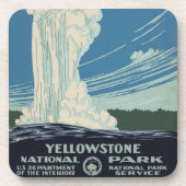 Vintage Alte Treue im Yellowstone Nationalpark Getränkeuntersetzer (Vorderseite)