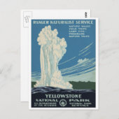 Vintage Alte Treue im Yellowstone Nationalpark Postkarte (Vorne/Hinten)