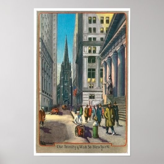 Vintage alte Trininty & Wall Street Poster (Vorne)