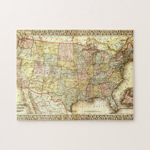 Vintage alte Vereinigten Staaten USA allgemeine Ka Puzzle