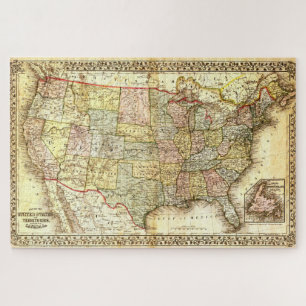 Vintage alte Vereinigten Staaten USA allgemeine Ka Puzzle