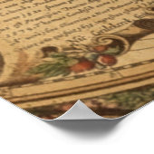 Vintage Alte Welt Karte Sepia Kunst-Reise Poster (Ecke)