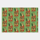 Vintage Alte Welt Santas Geschenkpapier Set (Vorderseite 3)