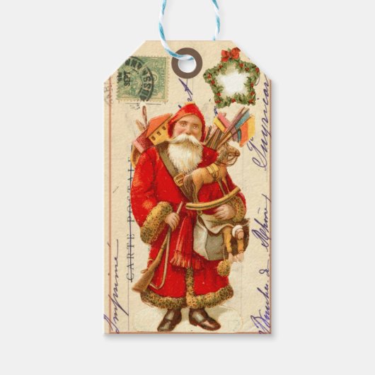 Vintage Alte Welt - Weihnachtsgeschenk-Tag Geschenkanhänger (Vorderseite)