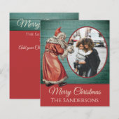 Vintage Alte Welt Weihnachtsmann Foto Weihnachten (Vorne/Hinten)