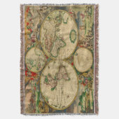 Vintage Alte Weltkarte Decke (Vorderseite Vertikal)