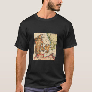 Vintage Alte Weltkarte für Dänemark T-Shirt