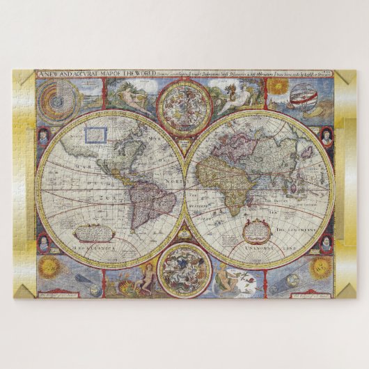 Vintage Alte Weltkarte Jigsaw Puzzle (Horizontal)