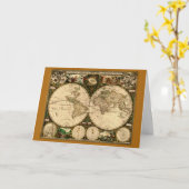 Vintage Alte Weltkarte Karte (Gelbe Blume)