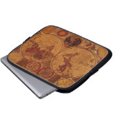 Vintage Alte Weltkarte - Laptop-Sieb Laptopschutzhülle (Vorne Knopf)