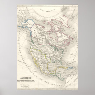 Vintage alte Weltkarte zeichnet das Amerika auf Poster