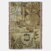 Vintage Alte Weltkarten Decke (Vorderseite Vertikal)